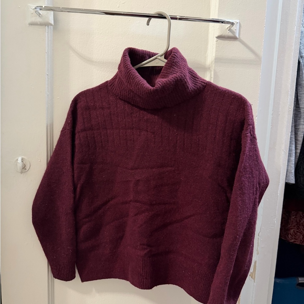 Madewell Women's Burgundy Cowlneck Sweater